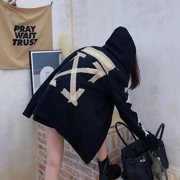 autumn and winter new high street fashion brand off rubber strip cardigan jacket women's casual loose couple's sweater men's, Black;brown
autumn and winter new high street fashion brand off rubber strip cardigan jacket women's casual loose couple's sweater men's, Black;brown