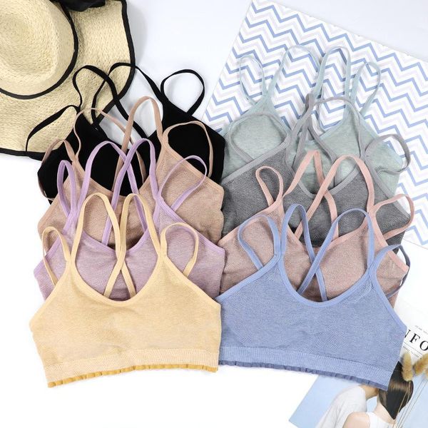 gym clothing solid push up bras for women padded underwear cross back running vest workout indoor home lingerie training top, White;black
gym clothing solid push up bras for women padded underwear cross back running vest workout indoor home lingerie training top, White;black
