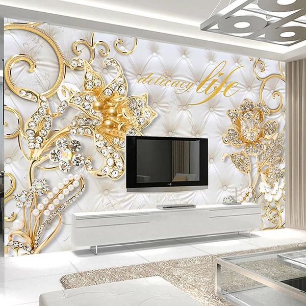 wallpapers custom 3d wallpaper flower diamond jewelry soft package imitation leather mural living room tv background home decor
wallpapers custom 3d wallpaper flower diamond jewelry soft package imitation leather mural living room tv background home decor
