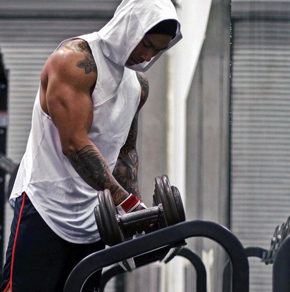 bodybuilding stringer tanks with hooded clothing fitness mens sleeveless vests cotton muscle tank, White;black
bodybuilding stringer tanks with hooded clothing fitness mens sleeveless vests cotton muscle tank, White;black