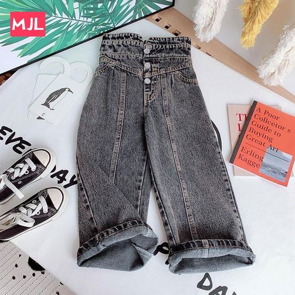 mjl spring autumn girls jeans baby denim pants kids wide leg trousers children streetwear high waist bud buttons 3 to 14 yrs, Blue
mjl spring autumn girls jeans baby denim pants kids wide leg trousers children streetwear high waist bud buttons 3 to 14 yrs, Blue