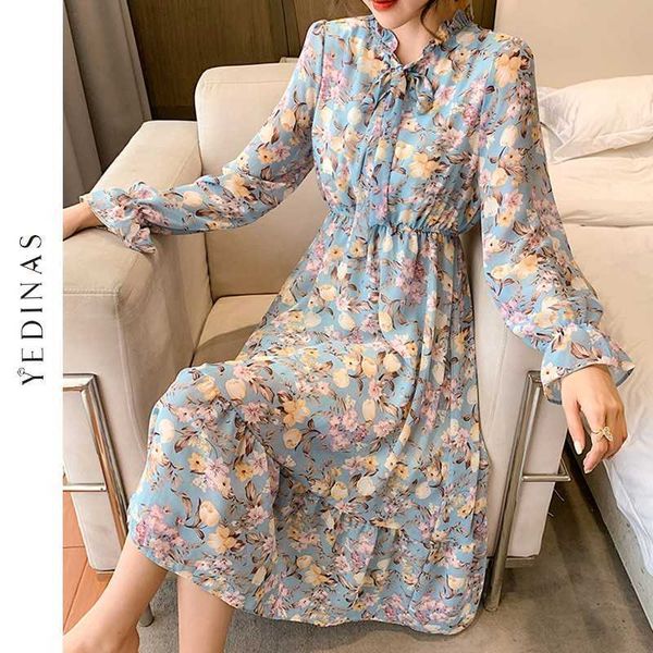 yedinas spring floral print women dress lace up female pleated autumn long es elegant stand collar chiffon vestidos 210527, Black;gray
yedinas spring floral print women dress lace up female pleated autumn long es elegant stand collar chiffon vestidos 210527, Black;gray