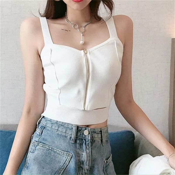 women's tanks & camis women crop zipper camisoles knitted with hole sleeveless solid for summer, White
women's tanks & camis women crop zipper camisoles knitted with hole sleeveless solid for summer, White