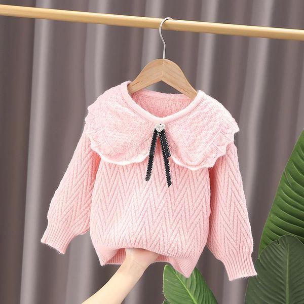 pullover children's clothing girls cute lapel sweater winter clothes warm knitted western style, Blue
pullover children's clothing girls cute lapel sweater winter clothes warm knitted western style, Blue