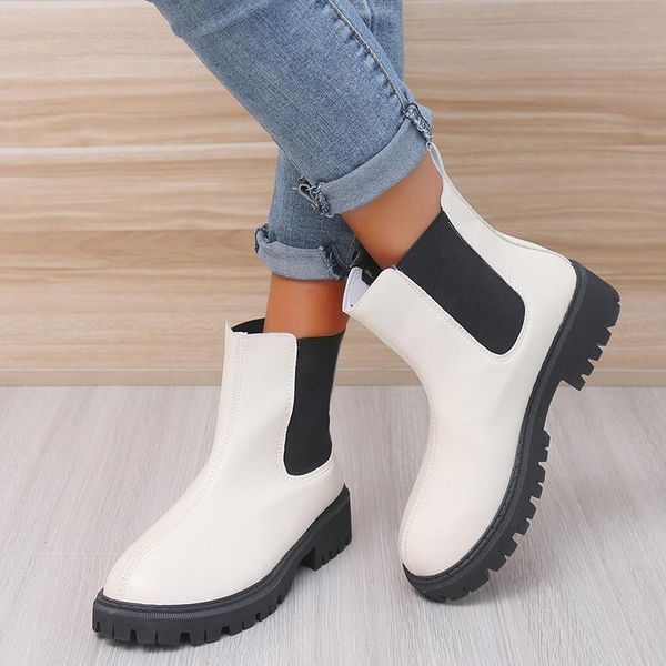 boots genuine leather women ankle british style naked boot round toe autumn winter shoes woman flat fashion, Black
boots genuine leather women ankle british style naked boot round toe autumn winter shoes woman flat fashion, Black