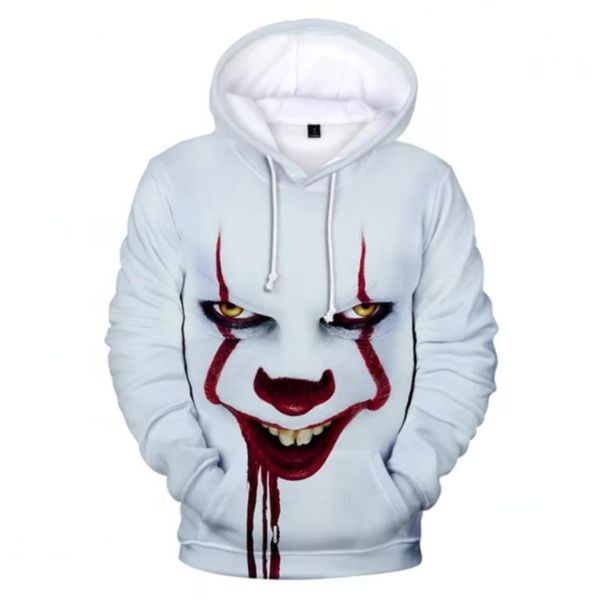 men's hoodies & sweatshirts horror movie the pennywise it clown stephen king's sweatshirt halloween party streewear clothes, Black
men's hoodies & sweatshirts horror movie the pennywise it clown stephen king's sweatshirt halloween party streewear clothes, Black