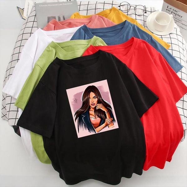 modern girl style beauty printing womens t shirt fashion trendy loose breathable multicolor, White
modern girl style beauty printing womens t shirt fashion trendy loose breathable multicolor, White