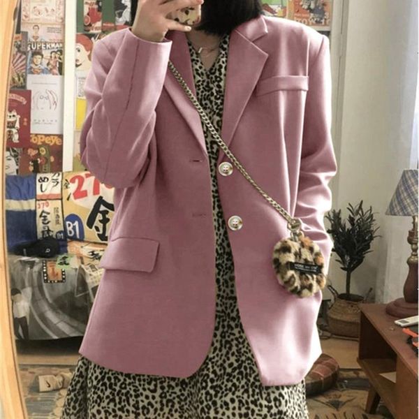 student jacket solid color 2021 spring and autumn new design sense loose casual wide version suit women, White;black
student jacket solid color 2021 spring and autumn new design sense loose casual wide version suit women, White;black