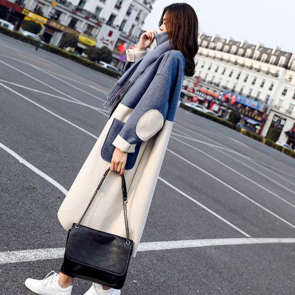 women's wool & blends casual a-line loose long jackets fashion open stitch cotton female windbreaker women coats warm spring autumn ove, Black
women's wool & blends casual a-line loose long jackets fashion open stitch cotton female windbreaker women coats warm spring autumn ove, Black