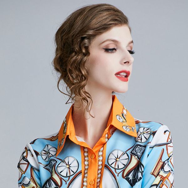 elegant spring woman's blouse turn collar buttoned shirt impression track design size chiffon 3k73, White
elegant spring woman's blouse turn collar buttoned shirt impression track design size chiffon 3k73, White