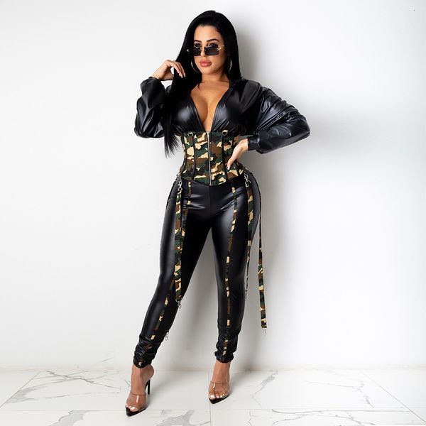 spring autumn style jumpsuit body catsuit design party cosplay role play camouflage print zipper pencil pants two piece suit, Black;white
spring autumn style jumpsuit body catsuit design party cosplay role play camouflage print zipper pencil pants two piece suit, Black;white