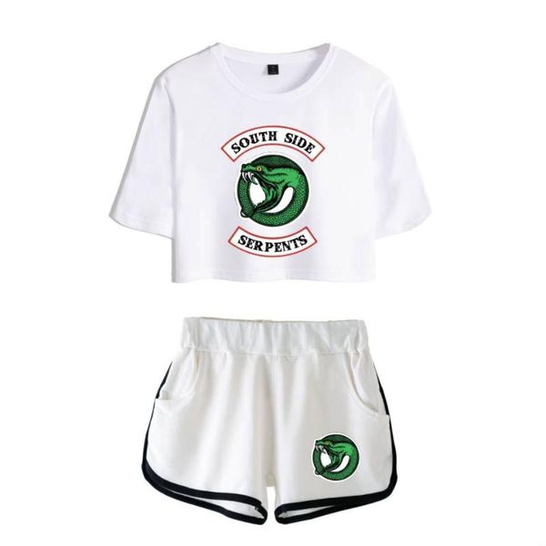 women's t-shirt 2021 riverdale two piece set summer cotton printed t shirt sport suit shorts crop fashion +shorts, White
women's t-shirt 2021 riverdale two piece set summer cotton printed t shirt sport suit shorts crop fashion +shorts, White