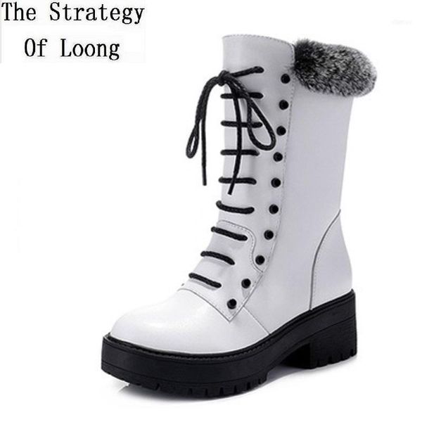boots winter outdoor korean style genuine leather plush rivet cross-tied women mid snow lady mid-calf equestrian 19111411, Black 
boots winter outdoor korean style genuine leather plush rivet cross-tied women mid snow lady mid-calf equestrian 19111411, Black