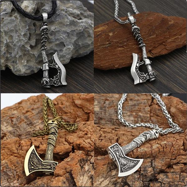 pendant necklaces men's viking celtic wolf raven axe odin's symbol scandinavian rune leather rope nacklace charm male norse amulet, Silver
pendant necklaces men's viking celtic wolf raven axe odin's symbol scandinavian rune leather rope nacklace charm male norse amulet, Silver