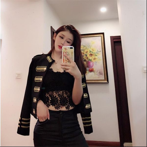 autumn women stand collar short jackets military style double breasted jackets vintage gold thread embroidery coats windbreaker, Black;brown
autumn women stand collar short jackets military style double breasted jackets vintage gold thread embroidery coats windbreaker, Black;brown