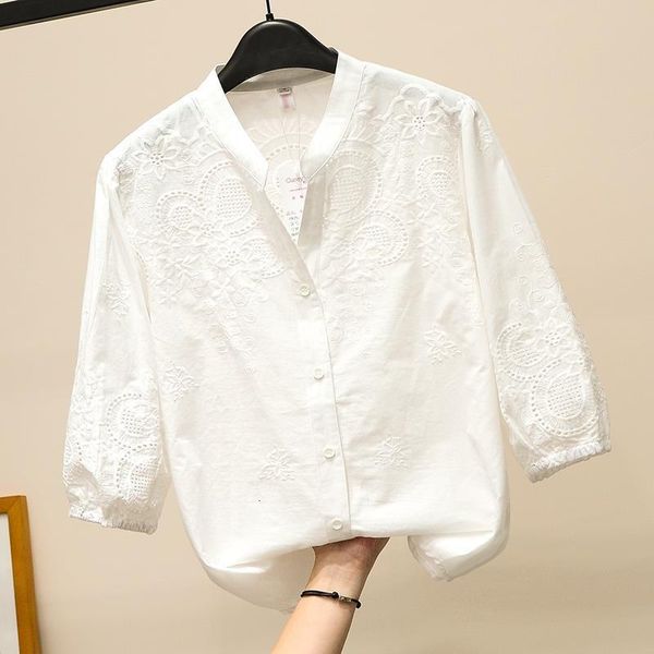 feminine v neck hollow out embroidery candy color cotton half sleeve shirt blouse drop shipping good quality, White
feminine v neck hollow out embroidery candy color cotton half sleeve shirt blouse drop shipping good quality, White