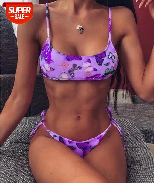 2020 new women's bandage bikini set butterfly print swimsuit 2pcs lace up low waist bathing suit with chest pad beachwear #up54, White;black
2020 new women's bandage bikini set butterfly print swimsuit 2pcs lace up low waist bathing suit with chest pad beachwear #up54, White;black