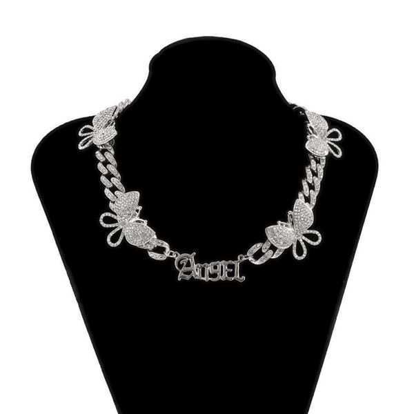 women's hippie crystal butterfly necklace, miami cuba chain, angel pendant, shining diamond, neck zipper, jewelry q0809, Silver
women's hippie crystal butterfly necklace, miami cuba chain, angel pendant, shining diamond, neck zipper, jewelry q0809, Silver