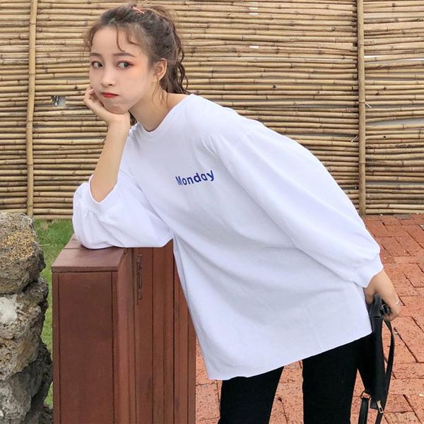 women's t-shirt t-shirts women long sleeve letter printed oversize casual bf autumn daily streetwear womens fashion harajuku students t, White
women's t-shirt t-shirts women long sleeve letter printed oversize casual bf autumn daily streetwear womens fashion harajuku students t, White