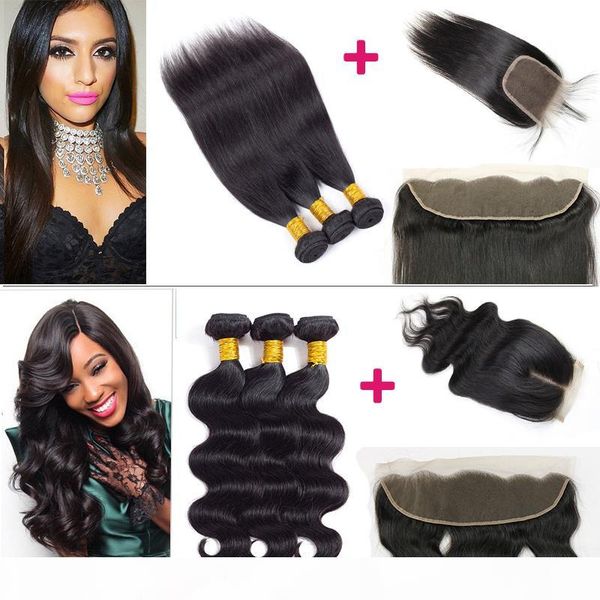 9a virgin hair brazilian straight body wave hair extensions with lace frontal closure wet and wary hair weaves 3 bundles with lace closure, Black
9a virgin hair brazilian straight body wave hair extensions with lace frontal closure wet and wary hair weaves 3 bundles with lace closure, Black