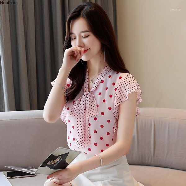 women's blouses & shirts chiffon slim casual blouse fashion short sleeve bow polka dot shirt summer houthion, White
women's blouses & shirts chiffon slim casual blouse fashion short sleeve bow polka dot shirt summer houthion, White