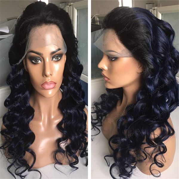new arrival human hair wig loose wave dark blue ombre lace front wig for black ing, Black;brown
new arrival human hair wig loose wave dark blue ombre lace front wig for black ing, Black;brown