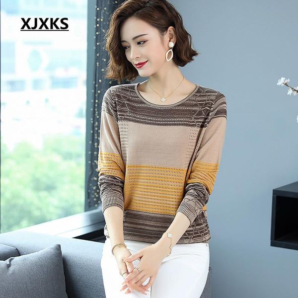 women's sweaters xjxks round neck long sleeve women autumn thin sweater 2021 loose plus size fashion striped wool pullover, White;black
women's sweaters xjxks round neck long sleeve women autumn thin sweater 2021 loose plus size fashion striped wool pullover, White;black