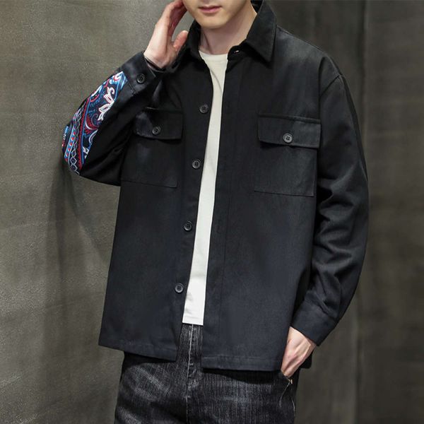 2021 spring clothes new china style large size patchwork simple tooling versatile jacket men's, Black;brown
2021 spring clothes new china style large size patchwork simple tooling versatile jacket men's, Black;brown