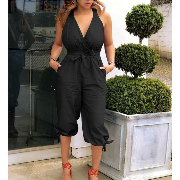 J6066 European Female Coveralls, Fashion with No Back V-neck Straps Ebdy, Black
J6066 European Female Coveralls, Fashion with No Back V-neck Straps Ebdy, Black
