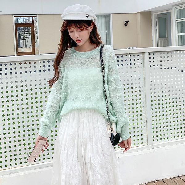 women's sweaters 2021 spring and autumn flow silk sweater comfort trend solid color sweet western style all-matching simple, White;black
women's sweaters 2021 spring and autumn flow silk sweater comfort trend solid color sweet western style all-matching simple, White;black