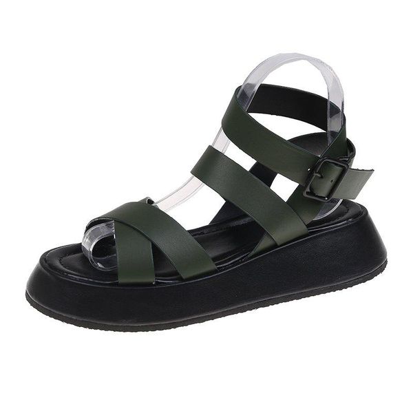 sandals women's 2021 summer thick-soled roman women casual buckle strap flat d140, Black
sandals women's 2021 summer thick-soled roman women casual buckle strap flat d140, Black