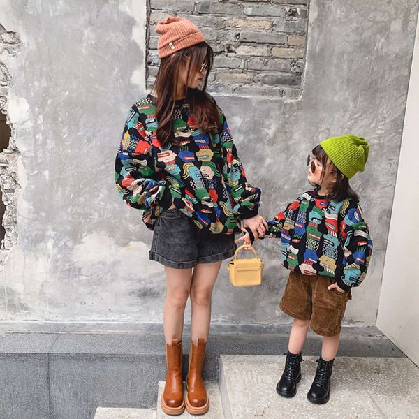 sweater 2021 new fried street parent-child mother's women's et autumn and winter printed plush thickened long sleeve fashion, Blue
sweater 2021 new fried street parent-child mother's women's et autumn and winter printed plush thickened long sleeve fashion, Blue