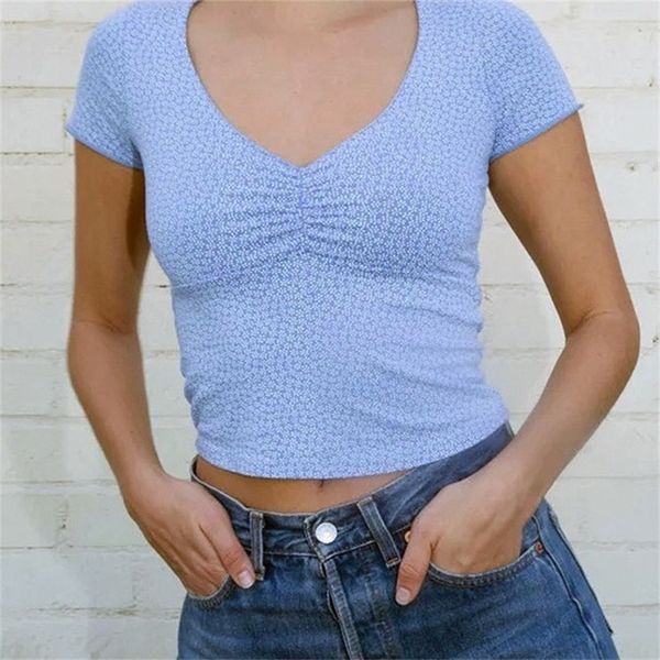 women v neck soft and stretchy floral print fitted tee with a seam under the bust 210306, White
women v neck soft and stretchy floral print fitted tee with a seam under the bust 210306, White