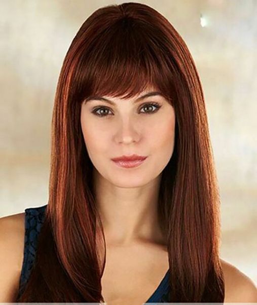 fashion elegant long straight wig women's red/brown natural charming full wig, Black
fashion elegant long straight wig women's red/brown natural charming full wig, Black