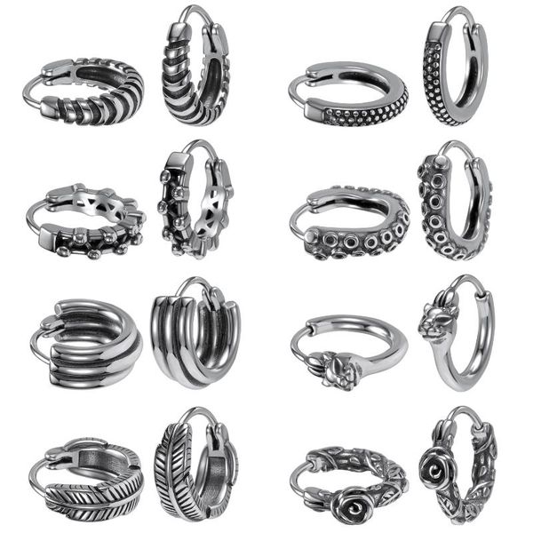 hoop & huggie aoedej 10 styles stainless steel ocs feather round earring for women men hip hop punk rock earrings jewelry, Golden;silver
hoop & huggie aoedej 10 styles stainless steel ocs feather round earring for women men hip hop punk rock earrings jewelry, Golden;silver