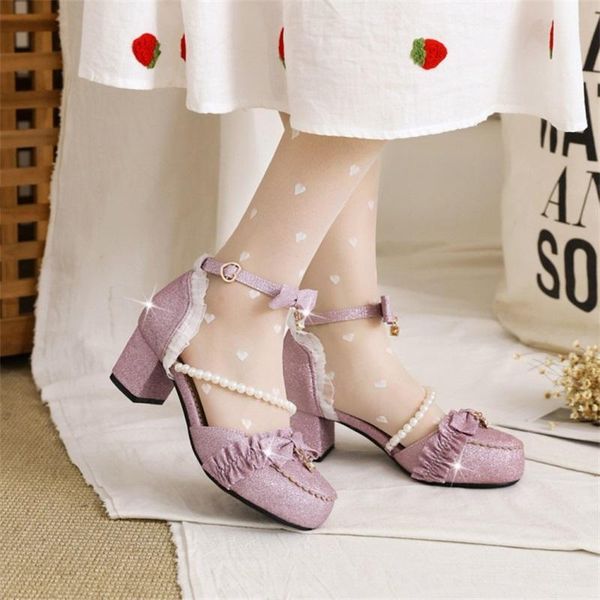 dress shoes women's round head high thick heel large size single 2021 spring and summer lolita bow one line buckle beaded, Black
dress shoes women's round head high thick heel large size single 2021 spring and summer lolita bow one line buckle beaded, Black