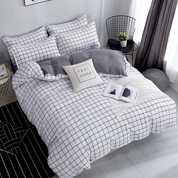 bonenjoy size bedding set white color black plaid microfiber reactive printed king size bed linen sets for bedroom kit c0223
bonenjoy size bedding set white color black plaid microfiber reactive printed king size bed linen sets for bedroom kit c0223