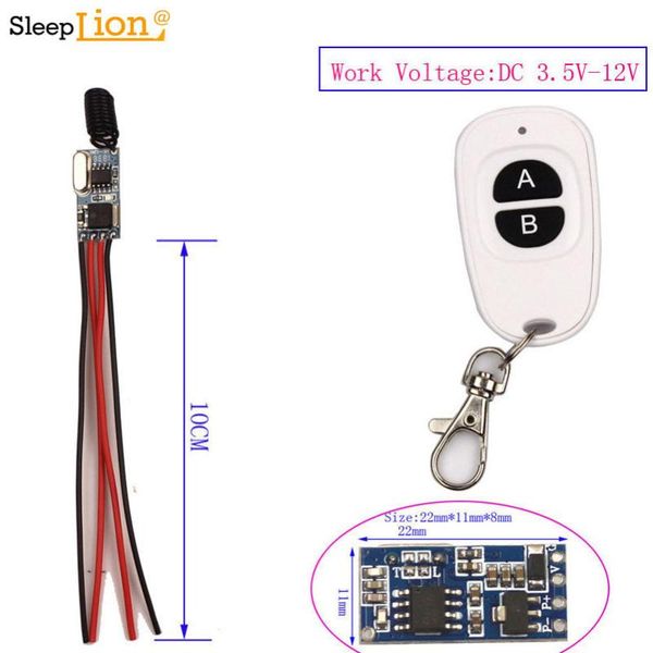 smart home control sleeplion mini size 3.3v 4.2v 5v 6v 7.4v 9v 12v relay switch remote no sound adjustable micro receiver 3.3v-12v
smart home control sleeplion mini size 3.3v 4.2v 5v 6v 7.4v 9v 12v relay switch remote no sound adjustable micro receiver 3.3v-12v