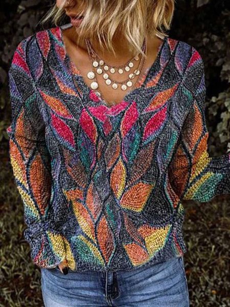 women's t-shirt 2021 leaves printed women casual autumn winter t shirts v-neck long sleeves pullover for female, White
women's t-shirt 2021 leaves printed women casual autumn winter t shirts v-neck long sleeves pullover for female, White