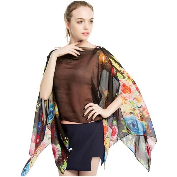 scarves women summer capes cover-ups wrap shawls pareo kaftan 90x145cm beach floral printed chiffon, Blue;gray
scarves women summer capes cover-ups wrap shawls pareo kaftan 90x145cm beach floral printed chiffon, Blue;gray