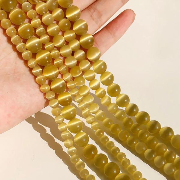 other wholesale golden champagne cat eye beads natural stone jewelry round loose spacer for making 4/6/8/10mm 
other wholesale golden champagne cat eye beads natural stone jewelry round loose spacer for making 4/6/8/10mm