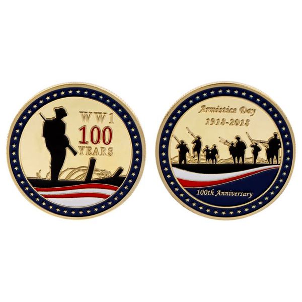 10pcs non magnetic commemorative coin craft first world war armistice day 100 years anniversary gold plated collection badgein
10pcs non magnetic commemorative coin craft first world war armistice day 100 years anniversary gold plated collection badgein