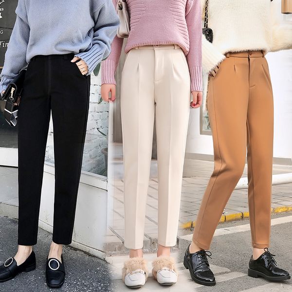high waist fashion 2021 fall and winter new wool hare women's loose pants straight-leg suit mcu9, Black;white
high waist fashion 2021 fall and winter new wool hare women's loose pants straight-leg suit mcu9, Black;white