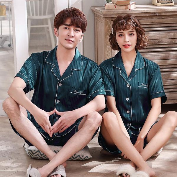 lovers women men striped satin pajamas set 2pcs short sleeve shorts plus size pyjamas suit couple sleepwear nightwear men's, Black;brown
lovers women men striped satin pajamas set 2pcs short sleeve shorts plus size pyjamas suit couple sleepwear nightwear men's, Black;brown