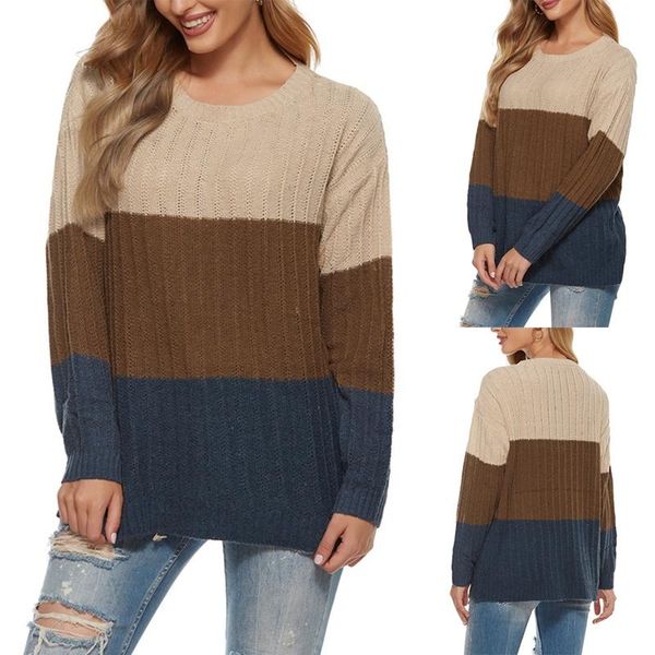 women's sweaters striped loose ladies sweater pullover autumn and winter fashion knitted, White;black
women's sweaters striped loose ladies sweater pullover autumn and winter fashion knitted, White;black
