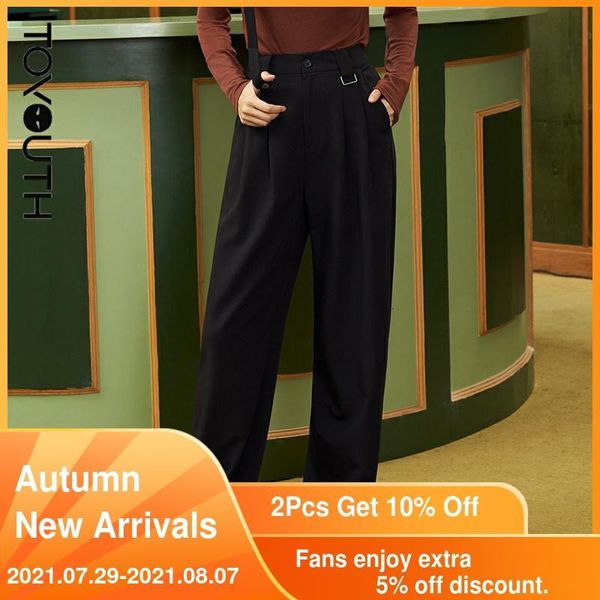 women's pants & capris toyouth women trousers 2021 autumn removable strap straight high waist suit solid pleated vintage casual sport, Black;white
women's pants & capris toyouth women trousers 2021 autumn removable strap straight high waist suit solid pleated vintage casual sport, Black;white