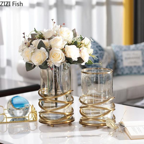vases european transparent glass vase home living room hydroponic floral decoration plated bronze family
vases european transparent glass vase home living room hydroponic floral decoration plated bronze family