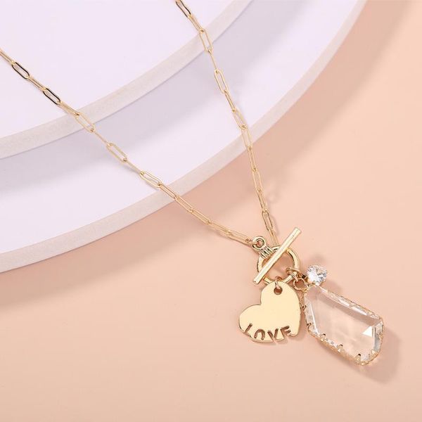 chains simple love single layer necklace geometric shape white crystal ot buckle design pendant for women jewelry party gifts, Silver
chains simple love single layer necklace geometric shape white crystal ot buckle design pendant for women jewelry party gifts, Silver