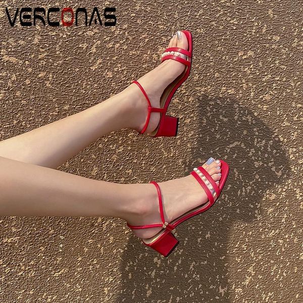 dress shoes verconas 2021 fashion woman pumps genuine leather summer pearl decoration sandals square toe heeled, Black
dress shoes verconas 2021 fashion woman pumps genuine leather summer pearl decoration sandals square toe heeled, Black