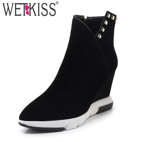 boots wetkiss cow suede ankle women fashion casual booties wedges high heels rivet shoes female round toe platform ladies, Black
boots wetkiss cow suede ankle women fashion casual booties wedges high heels rivet shoes female round toe platform ladies, Black
